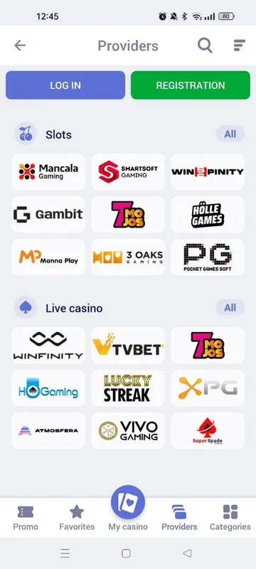 LuckyPari Android app screen 2